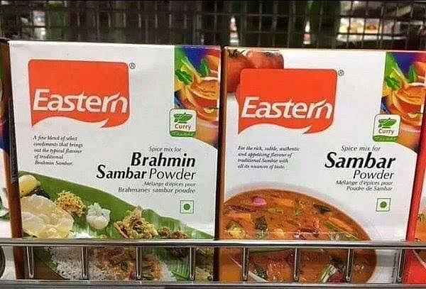Labelling the product as ‘Brahmin’ is a way to communicate purity and quality (Photo: <a href="https://www.facebook.com/search/top/?q=brahmin%20sambar%20powder">Facebook Post</a>)