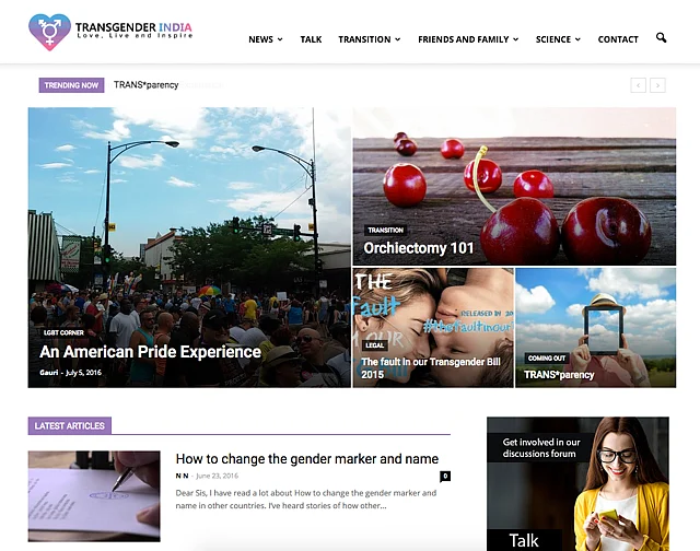 The website has a discussion forum, ‘Transgender Talk’, which has live discussions and online support. (Photo Courtesy: <a href="http://transgenderindia.com/">Transgender India</a>) 