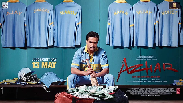 Emraan Hashmi on the poster of <i>Azhar </i>produced by Sony Pictures Networks and Balaji Motion Pictures.