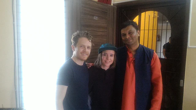 Ian Daniel, Ellen Page and Harish Iyer during the shoot. (Photo courtesy: Harish Iyer)