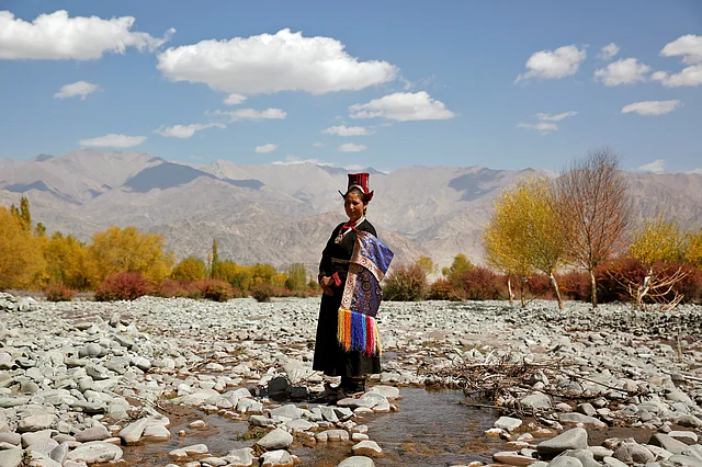 Tsewang Dolma, 33, a farmer and housewife poses for a photograph in Matho, a village nestled high in the Indian Himalayas. (Photo: Cathal McNaughton)