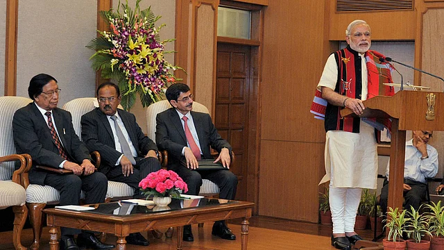 Prime Minister Narendra Modi speaking at the signing ceremony of historic peace accord between the Government of India & NSCN, in New Delhi, 3 August, 2015. (Photo: PTI)