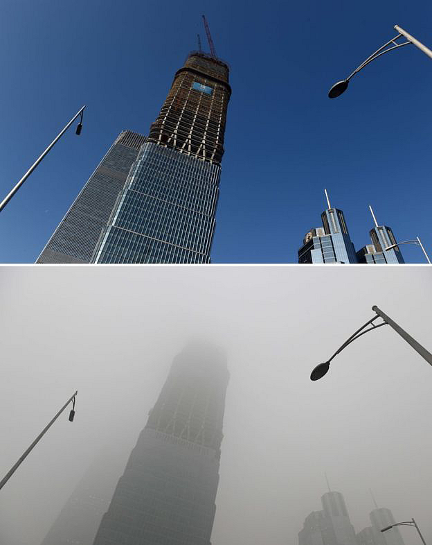 Picture taken in Beijing on the same spot on 3 December 2015. An independent research by Berkeley Earth concluded that in 2015, there was an 8 percent decrease in toxic smog across most of China, though the group cautioned that it was too early to call it a definitive trend. (Photo: AP)