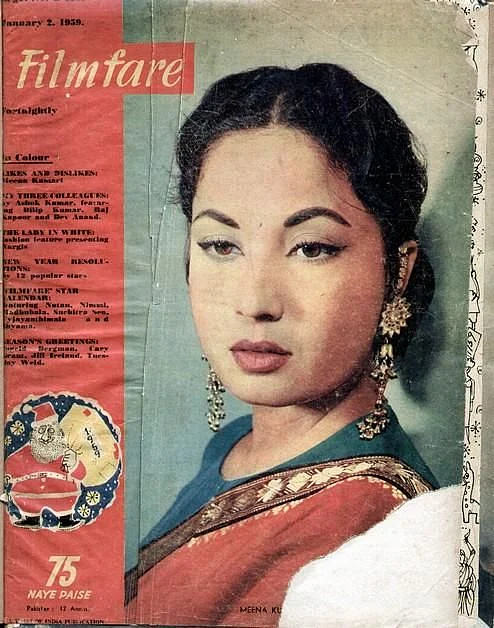 Meena Kumari on the cover of Filmfare magazine in 1959. (Photo courtesy: Pinterest)