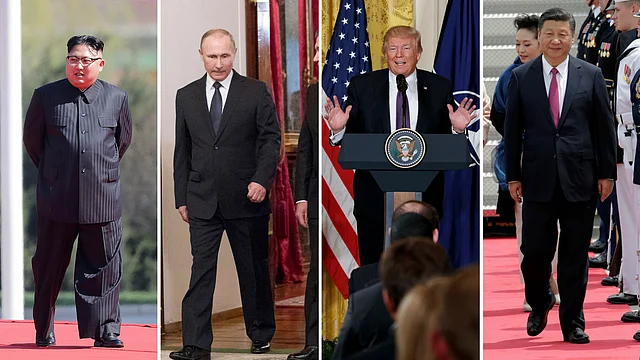 Kim Jong Un, Vladimir Putin, Donald Trump and Xi Jinping. (L-R)