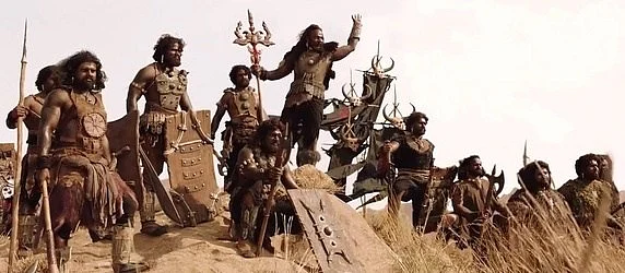 The Kalakeyas, the villains of the film, were portrayed as dark, ugly monsters; savages who did not understand the beautiful civility of the caste system. (Photo courtesy: Dharma Productions)