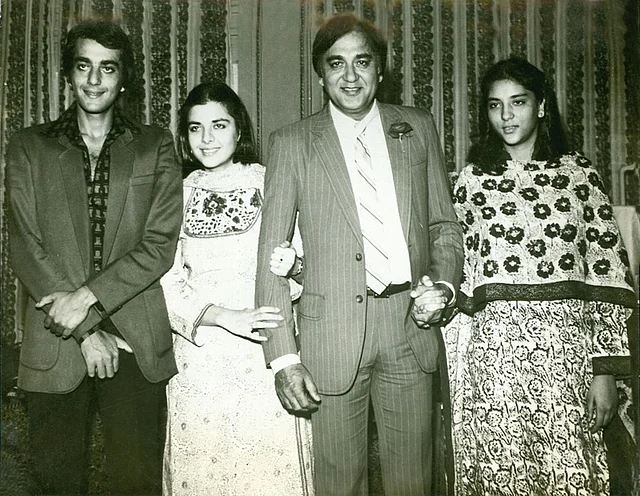Sunil Dutt with his children Sanjay, Namrata and Priya.