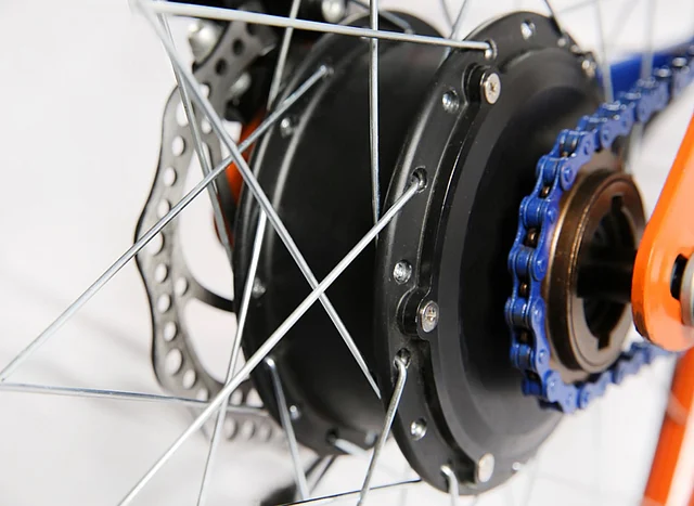 The hub motor is capable of propelling the bike to a top speed of 25 kmph. 