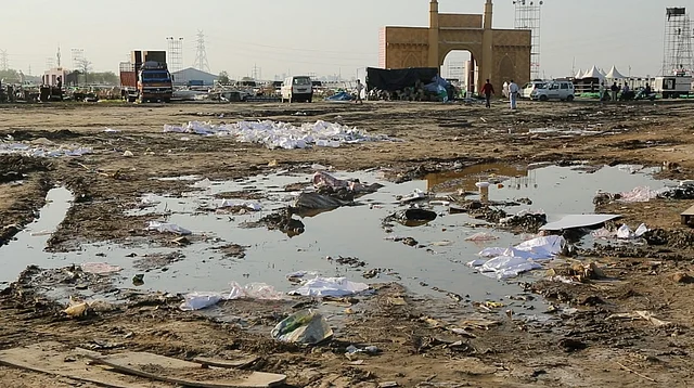 Garbage at the venue of the event. 