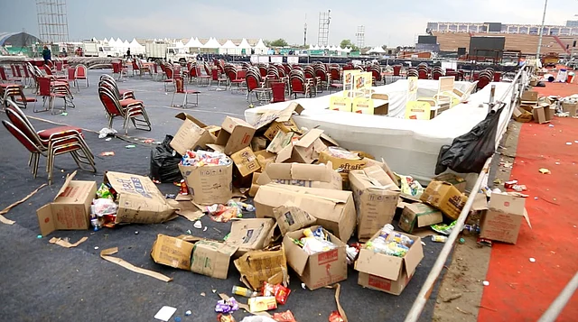 Tens of thousands of people left behind plastic water bottles and snack packets over three days. 