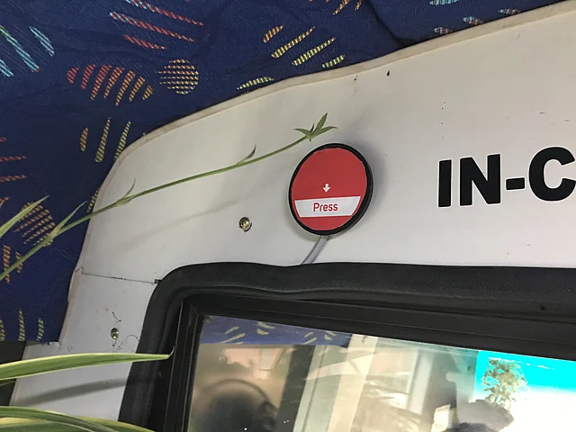 The prototype Shuttl has a physical panic button