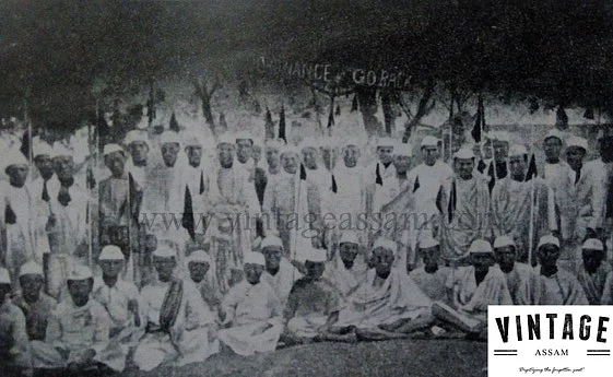 Black Flag demonstration by thousands of Congress volunteers against Viceroy Irwin as a part of the Civil Disobedience Movement at Gymkhana Club, Jorhat (January, 1931).