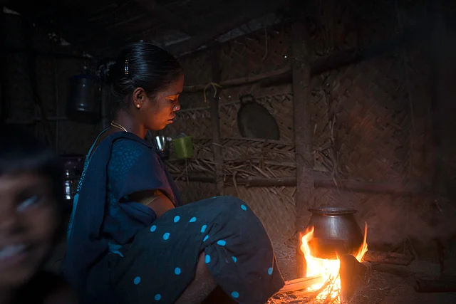 The family is dependent on the daily earning for buying their grocery for the day. Even one day of loss might mean no food on the table. Amudha cooks on a wood stove, which is extremely unhealthy.