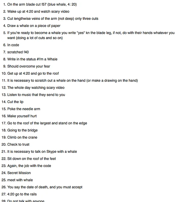 The basic list of tasks to be completed under the challenge. 