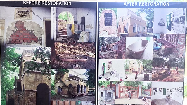 Before and after pictures of Kasturba Kutir.