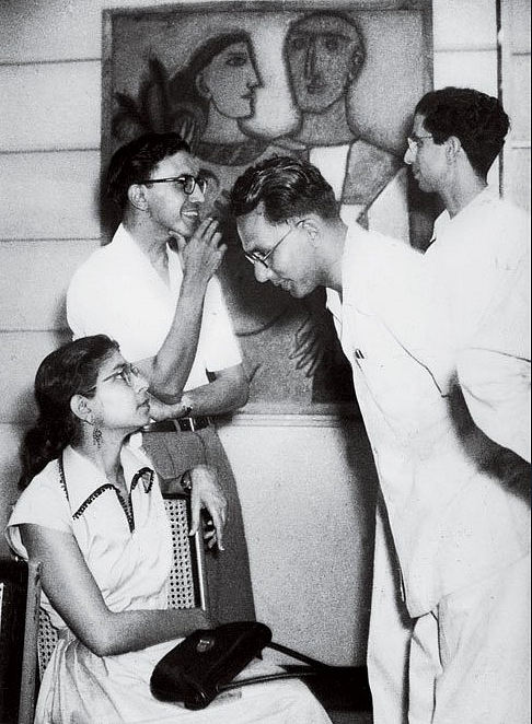 Ezekiel at an art exhibit, undated.