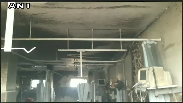 Fire at the ICU ward of Sai Hospital, Bareilly. 