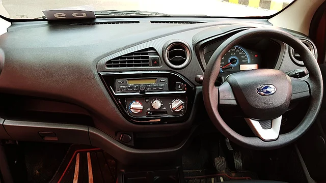 Textured plastic finishing on the dashboard. 