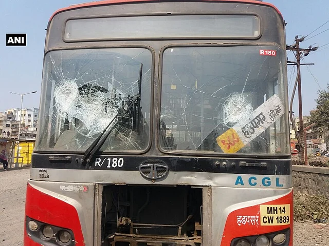 Buses vandalised in Pune’s Hadapsar.