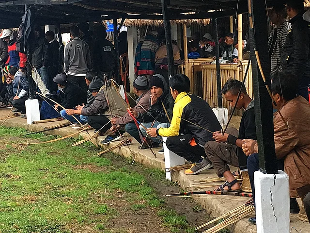 Archers waiting for the game to begin. 