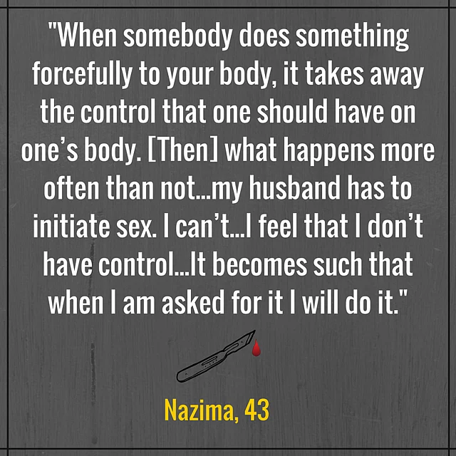 Anecdote from the WeSpeakOut survey on FGM in India. 