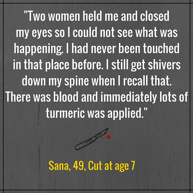 Anecdote from the WeSpeakOut survey on FGM in India. 