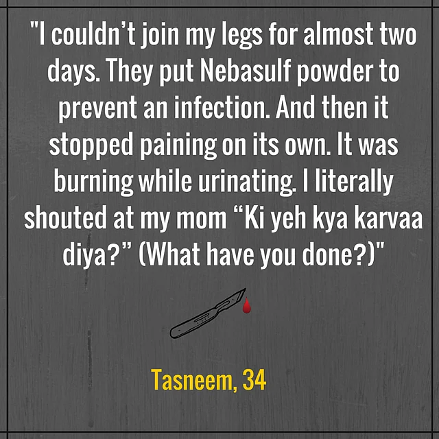 Anecdote from the WeSpeakOut survey on FGM in India. 