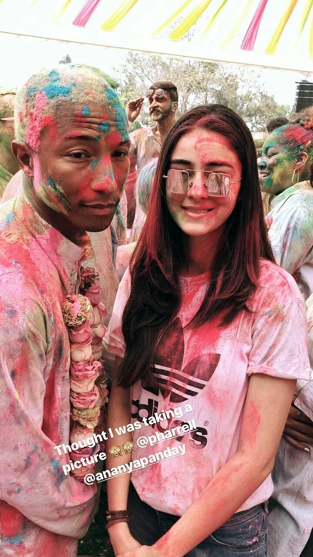 Ananya Pandey with Pharrell Williams. Pic Courtesy: Instagram