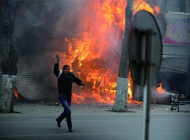 March 2008 protests saw a series of burnings. 
