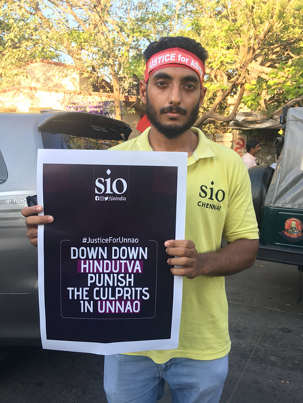 Protests over rapes in Unnao and Kathua reaches Chennai.