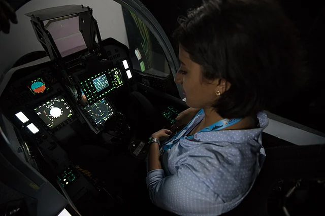 The only time I was away from deafening crowds was when I got to sit in the LCA Tejas simulator. Those were some wonderful moments of peace and calm.