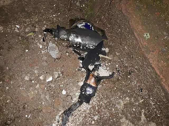 Remains of the petrol bomb.