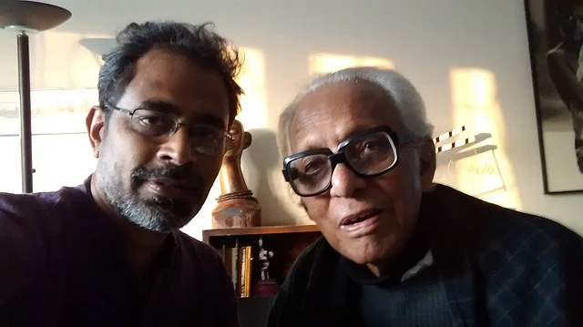 Documentary filmmaker Ramani RV (L) with the legendary Mrinal Sen (R).