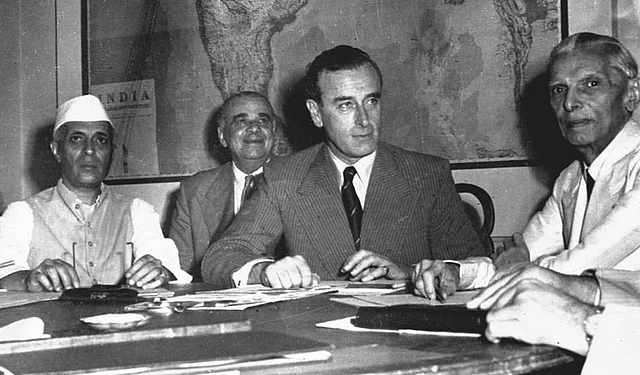File photo of Jinnah along with Jawaharlal Nehru and Lord Mountbatten.