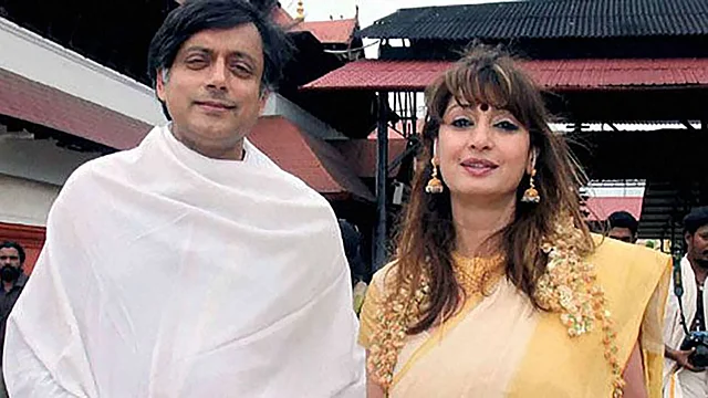 Congress MP Shashi Tharoor and his deceased wife, Sunanda Pushkar.