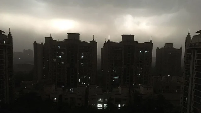 Storm turns Greater Noida into Gotham City at 5 pm.