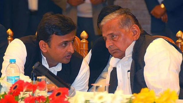 Mulayam Singh Yadav and Akhilesh Yadav.