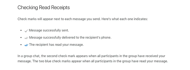 WhatsApp website shows what the ticks mean.