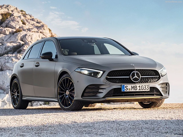 The upcoming A Class will sport Mercedes’ new design language with sleeker headlamps.
