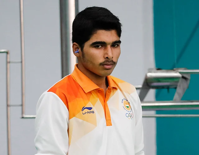 Indian shooter Saurabh Chaudhary bagged the Gold medal in the 10m air pistol event at the 18th Asian Games in Palembang, Indonesia, Tuesday, Aug. 21, 2018. 