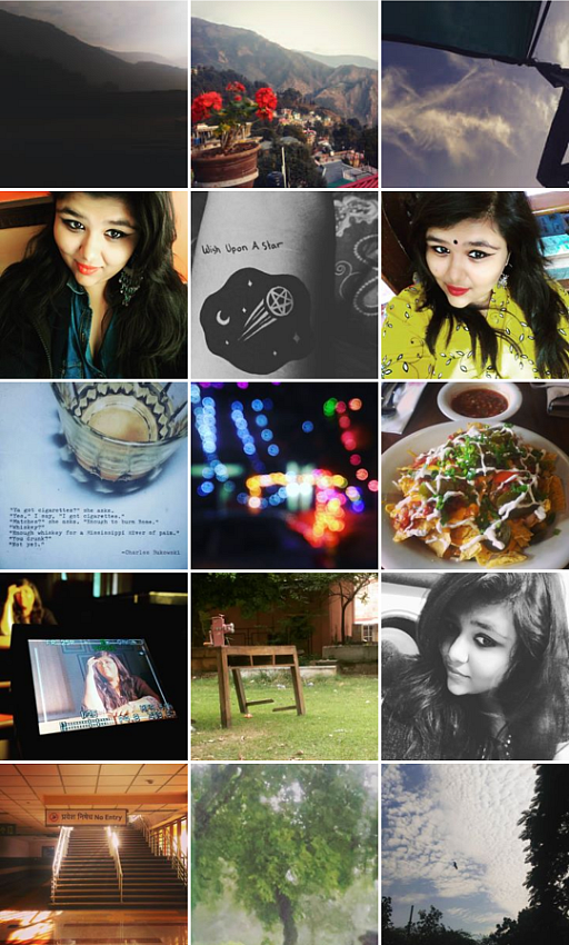 It has to be perfect mix of landscapes, food and your face