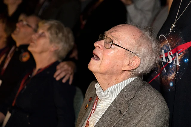 Eugene Parker watches the launch of NASA’s Parker solar probe named after him. This is the first agency mission named after a living person.