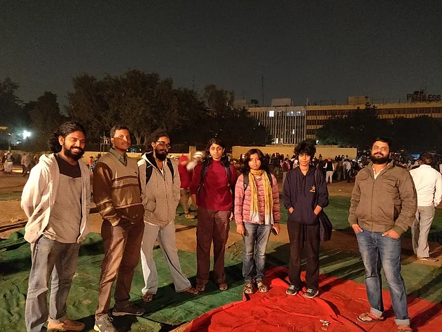 Students from Jawaharlal Nehru University at the Ramlila Maidan.