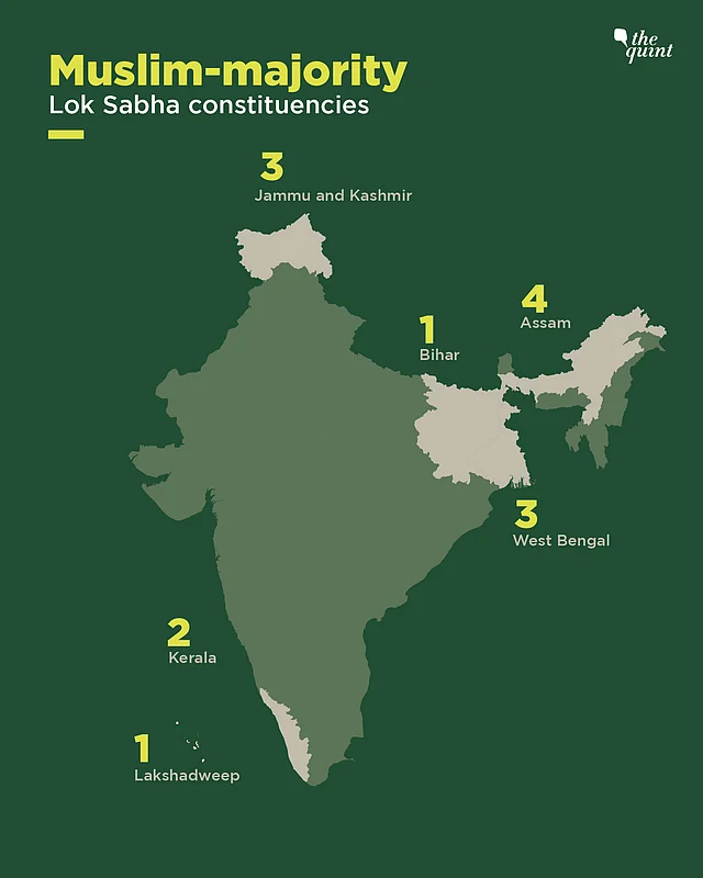14 Muslim-majority Lok Sabha constituencies in India.