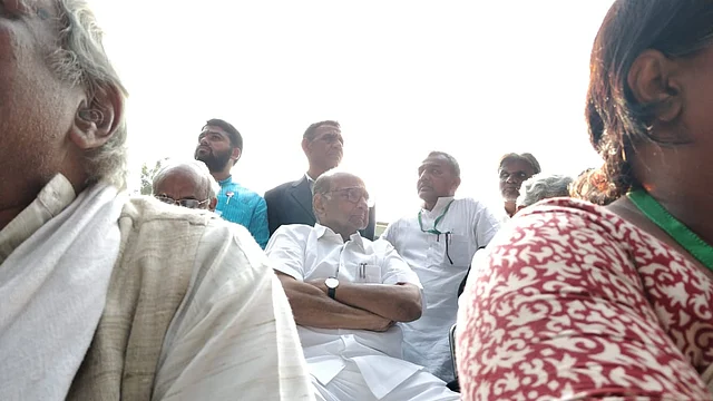 NCP President Sharad Pawar at the protests.