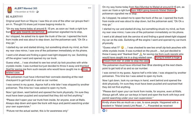 The post is viral in India, Malaysia and Philippines with different locations attributed to each country.