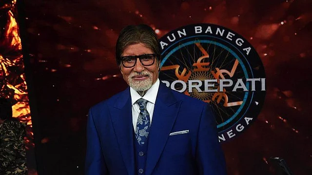 Amitabh Bachchan on the sets of <i>Kaun Banega Crorepati</i>.