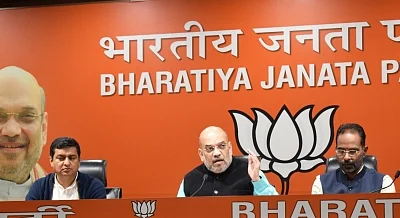New Delhi: BJP Chief Amit Shah addresses a press conference at the party headquarters in New Delhi on Dec 7, 2018. (Photo: IANS)