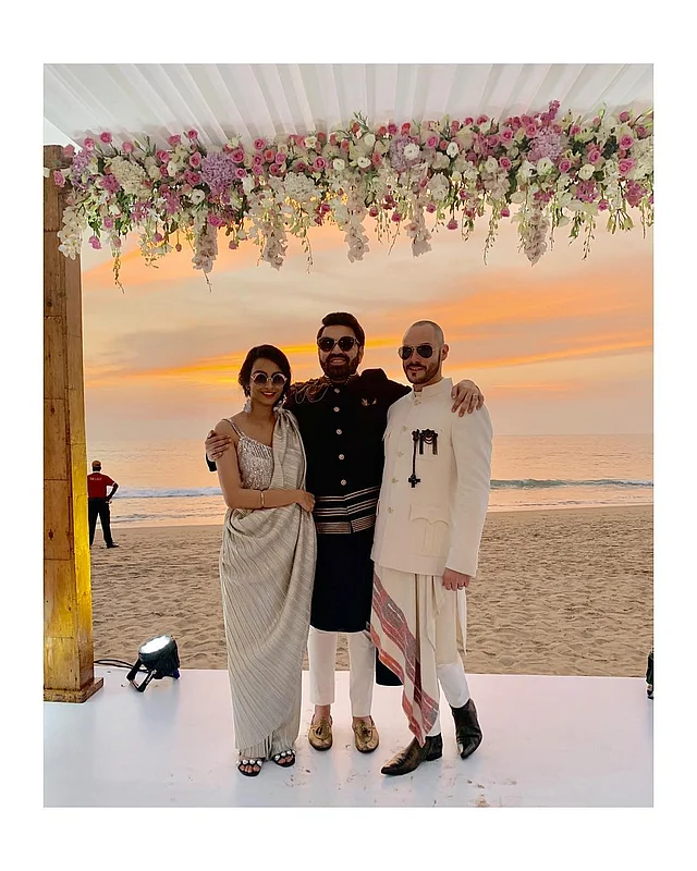 Keshav and Cyril with friends and family.