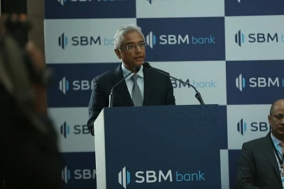 Mumbai: Mauritius Prime Minister P.K. Jugnauth addresses at the inauguration of the SBM Bank (India) Ltd in Mumbai, on Jan 25, 2019. SBM Bank (India) Ltd becomes the first foreign bank in India that was granted the Reserve Bank of India (RBI) licence to operate as a wholly owned subsidiary. (Photo: IANS)